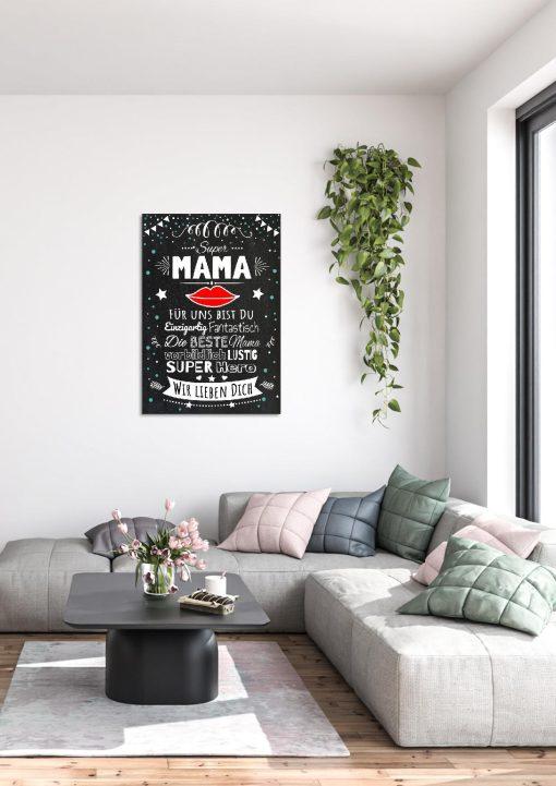 Meilensteintafel Chalkboard Super Mama Geschenk Beste Mum Muttertag Personalisiert01