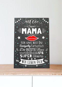 Meilensteintafel Chalkboard Super Mama Geschenk Beste Mum Muttertag Personalisiert06