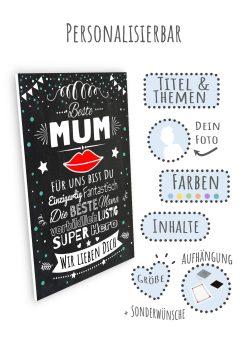 Meilensteintafel Chalkboard Super Mama Geschenk Beste Mum Muttertag Personalisiert09