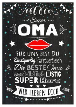 Meilensteintafel Chalkboard Super Oma Geschenk Beste Oma Muttertag Personalisiert Chalk