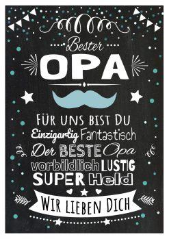 Meilensteintafel Chalkboard Super Opa Geschenk Bester Opa Vatertag Personalisiert Chalk