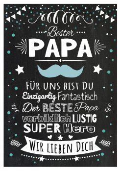 Meilensteintafel Chalkboard Super Papa Geschenk Beste Dad Vatertag Personalisiert Chalk