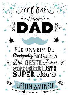 Meilensteintafel Chalkboard Super Papa Geschenk Beste Dad Vatertag Personalisiert White