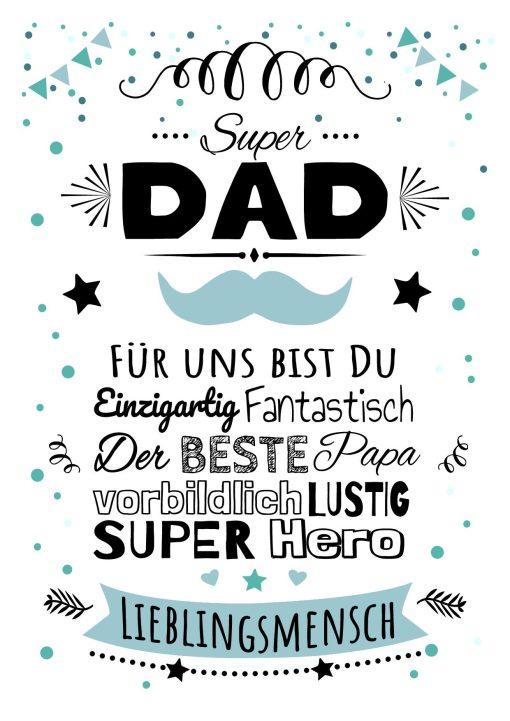 Meilensteintafel Chalkboard Super Papa Geschenk Beste Dad Vatertag Personalisiert White