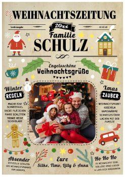 Meilensteintafel Weihnachtszeitung Personalisiert Geschenk Weihnachtskarte Selbst Gestalten Foto Gruß Brief Freunde Kollegen Familie