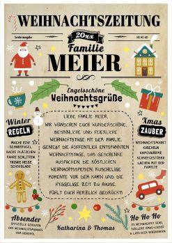 Meilensteintafel Weihnachtszeitung Personalisiert Geschenk Weihnachtskarte Selbst Gestalten Spruch Text Gruß Brief Freunde Kollegen Familie