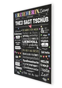 Meilensteintafel Chalkbard Geschenk Erzieherin Erzieher Abschied Danke Personalisiert Zeitung07