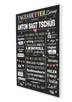 Meilensteintafel Chalkbard Geschenk Tagesmutter Erzieherin Abschied Danke Personalisiert Zeitung 007