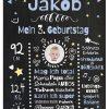 Meilensteintafel Chalkboard Geschenk 3. Geburtstag Personalisiert Geburtstagstafel Mädchen Junge