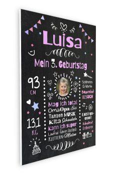 Meilensteintafel Chalkboard Geschenk 3. Geburtstag Personalisiert Geburtstagstafel Mädchen Junge07