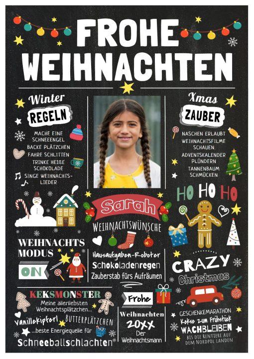 Meilensteintafel Chalkboard Geschenk Weihnachten Personalisiert Kinder Nikolaus Weihnachtszeit Mädchen Junge Weihnachtstafel 4 (1)