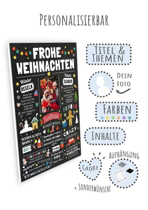 Meilensteintafel Chalkboard Geschenk Weihnachten Personalisiert Kinder Nikolaus Weihnachtszeit Mädchen Junge Weihnachtstafel08