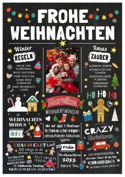 Meilensteintafel Chalkboard Geschenk Weihnachten Personalisiert Mann Frau Nikolaus Weihnachtszeit Weihnachtstafel