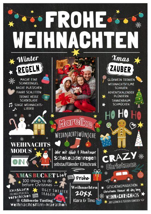 Meilensteintafel Chalkboard Geschenk Weihnachten Personalisiert Mann Frau Nikolaus Weihnachtszeit Weihnachtstafel