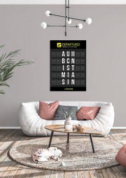 Geschenk Piloten Flughafen Abflugtafel Departure Board Reise Erinnerung Weltenbummler Personalisiert Aviation Luftfahrt Meilensteintafel 3 Letter Code04