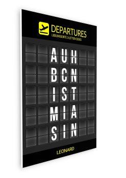 Geschenk Piloten Flughafen Abflugtafel Departure Board Reise Erinnerung Weltenbummler Personalisiert Aviation Luftfahrt Meilensteintafel 3 Letter Code08