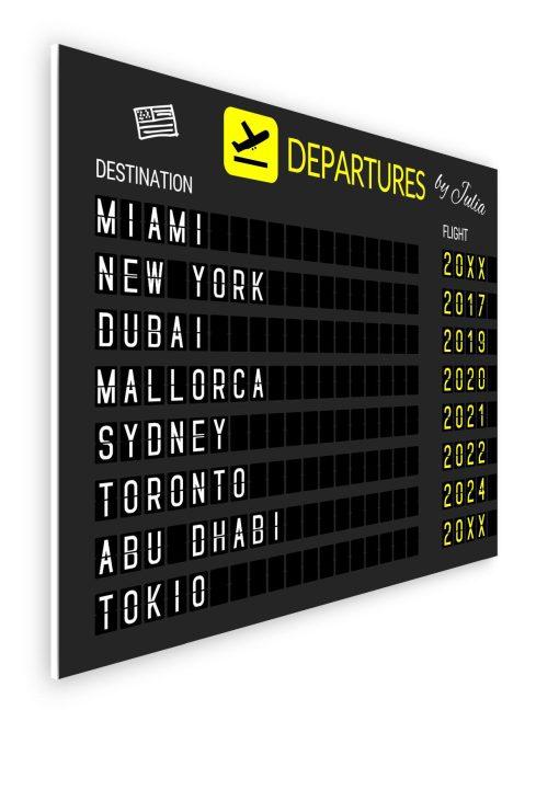 Geschenk Piloten Flughafen Abflugtafel Departure Board Reise Erinnerung Weltenbummler Personalisiert Aviation Luftfahrt Meilensteintafel 3lc 0 (3)