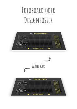 Geschenk Piloten Flughafen Abflugtafel Departure Board Reise Erinnerung Weltenbummler Personalisiert Aviation Luftfahrt Meilensteintafel Vielflieger 57