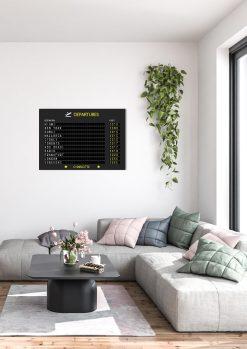 Geschenk Piloten Flughafen Abflugtafel Departure Board Reise Erinnerung Weltenbummler Personalisiert Aviation Luftfahrt Meilensteintafel Vielflieger1