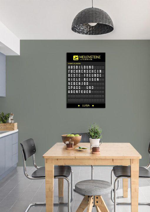 Meilensteintafel Chalkboard Geschenk 20. Geburtstag Departure Board Flughafen Abflugtafel Personalisiert Weltenbummler Aviation Mann Frau Flugfan02