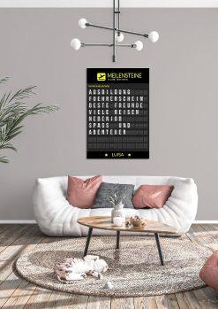 Meilensteintafel Chalkboard Geschenk 20. Geburtstag Departure Board Flughafen Abflugtafel Personalisiert Weltenbummler Aviation Mann Frau Flugfan04