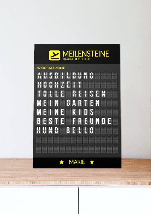 Meilensteintafel Chalkboard Geschenk 30. Geburtstag Departure Board Flughafen Abflugtafel Personalisiert Weltenbummler Aviation Mann Frau Flugfan06