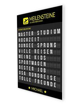 Meilensteintafel Chalkboard Geschenk 30. Geburtstag Departure Board Flughafen Abflugtafel Personalisiert Weltenbummler Aviation Mann Frau Flugfan07