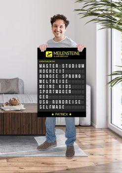 Meilensteintafel Chalkboard Geschenk 40. Geburtstag Departure Board Flughafen Abflugtafel Personalisiert Weltenbummler Aviation Mann Flugfan (1)