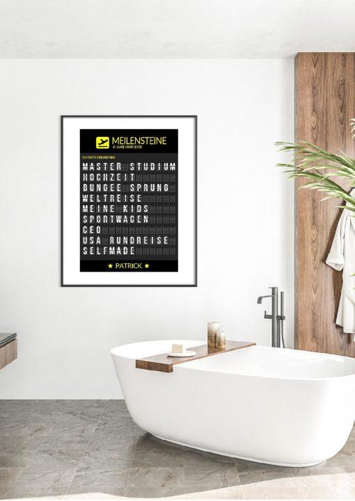 Meilensteintafel Chalkboard Geschenk 40. Geburtstag Departure Board Flughafen Abflugtafel Personalisiert Weltenbummler Aviation Mann Frau Flugfan05