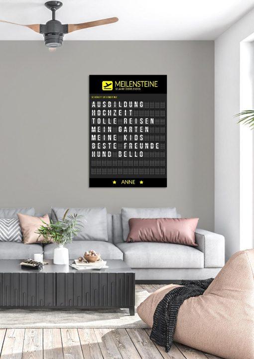 Meilensteintafel Chalkboard Geschenk 50. Geburtstag Departure Board Flughafen Abflugtafel Personalisiert Weltenbummler Aviation Mann Frau Flugfan03