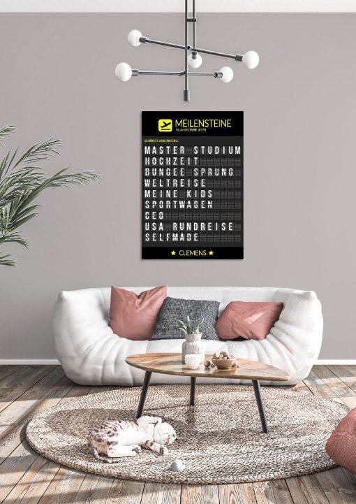 Meilensteintafel Chalkboard Geschenk 50. Geburtstag Departure Board Flughafen Abflugtafel Personalisiert Weltenbummler Aviation Mann Frau Flugfan04