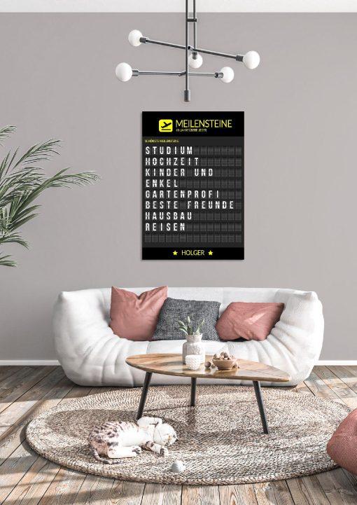 Meilensteintafel Chalkboard Geschenk 60. Geburtstag Departure Board Flughafen Abflugtafel Personalisiert Weltenbummler Aviation Mann Frau Flugfan04