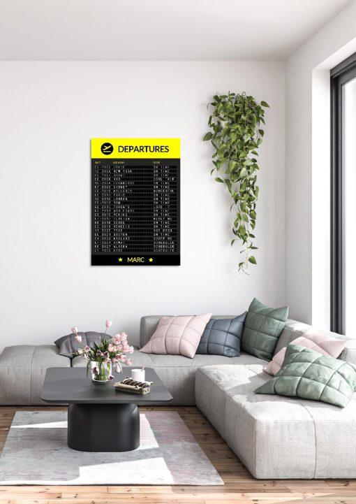 Meilensteintafel Chalkboard Departure Board Flughafen Abflugtafel Geschenk Personalisiert Vielflieger Aviation Weltenbummler Jetsetter01