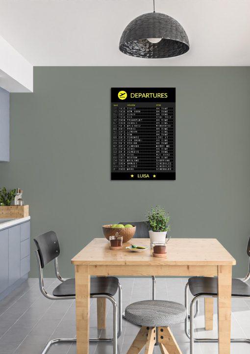 Meilensteintafel Chalkboard Departure Board Flughafen Abflugtafel Geschenk Personalisiert Vielflieger Aviation Weltenbummler Jetsetter02