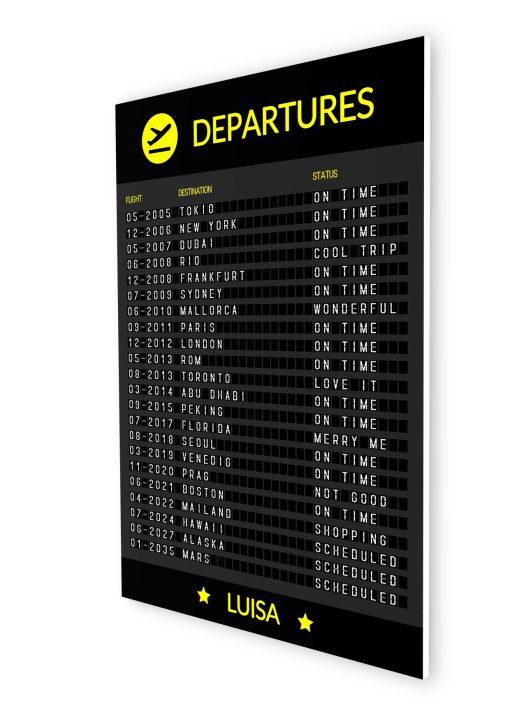 Meilensteintafel Chalkboard Departure Board Flughafen Abflugtafel Geschenk Personalisiert Vielflieger Aviation Weltenbummler Jetsetter07