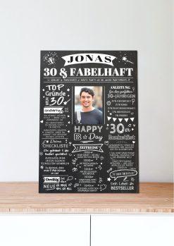 Meilensteintafel Chalkboard Geschenk 30. Geburtstag Personalisiert Zeitung Jahrgangsposter Geburtstagsposter Mann Frau Zeitreise06