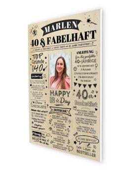 Meilensteintafel Chalkboard Geschenk 40. Geburtstag Personalisiert Zeitung Jahrgangsposter Geburtstagsposter Mann Frau Zeitreise07