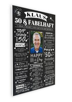 Meilensteintafel Chalkboard Geschenk 50. Geburtstag Personalisiert Zeitung Jahrgangsposter Geburtstagsposter Mann Frau Zeitreise08