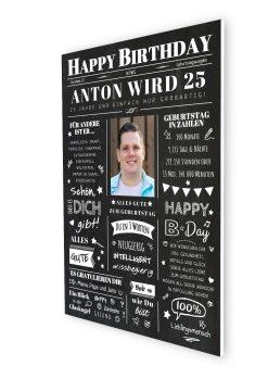 Meilensteintafel Chalkboard Geschenk 25. Geburtstag Zeitung Geburtstagsposter Jahrgangsposter Personalisiert Frau Mann Happy Birthday07