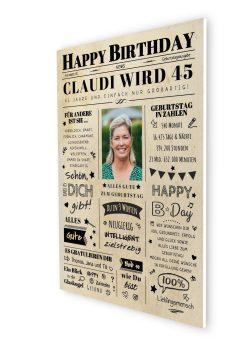 Meilensteintafel Chalkboard Geschenk 45. Geburtstag Zeitung Geburtstagsposter Jahrgangsposter Personalisiert Frau Mann Happy Birthday07