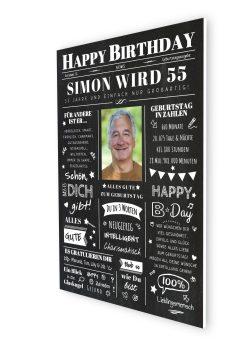 Meilensteintafel Chalkboard Geschenk 55. Geburtstag Zeitung Geburtstagsposter Jahrgangsposter Personalisiert Frau Mann Happy Birthday07