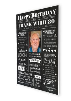 Meilensteintafel Chalkboard Geschenk 80. Geburtstag Zeitung Geburtstagsposter Jahrgangsposter Personalisiert Frau Mann Happy Birthday07