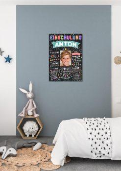 Meilensteintafel Chalkboard Geschenk Zur Einschulung Personalisiert Einschulungsposter Schulanfang Junge Mädchen Level 01