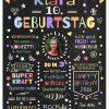 Meilensteintafel Chalkboard Geschenk 10. Geburtstag Personalisiert Geburtstagstafel Junge Mädchen Konfetti 1