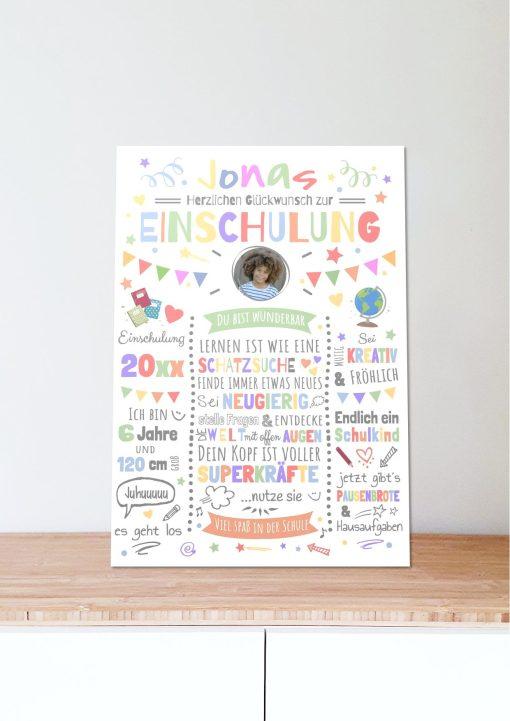 Meilensteintafel Chalkboard Geschenk Zur Einschulung Einschulungstafel Motivationstafel Schulanfang Personalisiert Junge Mädchen 406