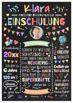 Meilensteintafel Chalkboard Geschenk Zur Einschulung Einschulungstafel Motivationstafel Schulanfang Personalisiert Junge Mädchen Kreidedesign 2