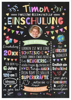 Meilensteintafel Chalkboard Geschenk Zur Einschulung Einschulungstafel Motivationstafel Schulanfang Personalisiert Junge Mädchen Kreidedesign