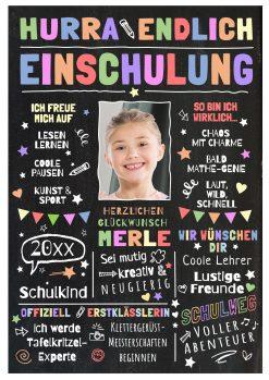 Meilensteintafel Chalkboard Geschenk Zur Einschulung Einschulungstafel Schulanfang Personalisiert Junge Mädchen Schulspaß