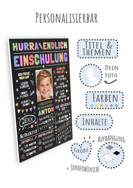 Meilensteintafel Chalkboard Geschenk Zur Einschulung Einschulungstafel Schulanfang Personalisiert Junge Mädchen Schulspaß 409